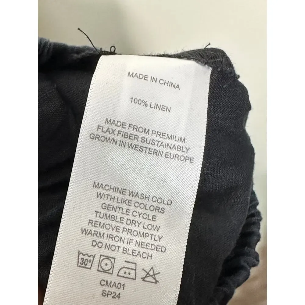 QUINCE 100% European Linen Pants Black Sz XL {3X25}